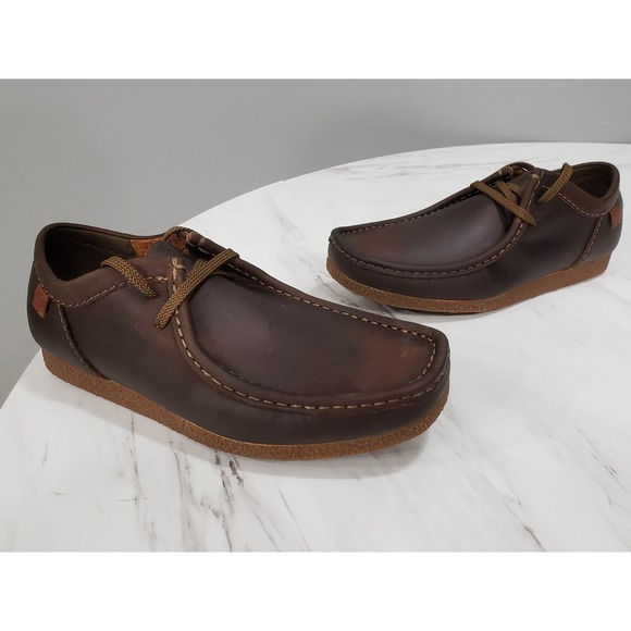 NEW NO BOX CLARKS Shacre II Run Shoes Size 7 Tan Brown Tumbled Moccasins Men's